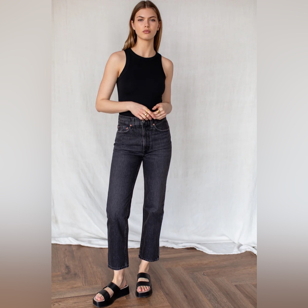 EMERSON FRY x TWIN DOVES DENIM VINTAGE STOVEPIPE ANKLE - BLACK